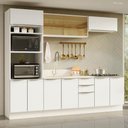 Ver imagem 1 de Armário de Cozinha Completa 270 Cm Branco/branco Veludo Lux Madesa 06