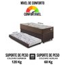 Bicama Box Baú com Courino Linho Marrom 120x203 com Colchão Relax Adorabile Molas Ensacadas - 7