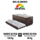 Ver imagem 7 de Bicama Box Baú com Courino Linho Marrom 120x203 com Colchão Relax Adorabile Molas Ensacadas