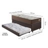 Bicama Box Baú com Courino Linho Marrom 120x203 com Colchão Relax Adorabile Molas Ensacadas - 2