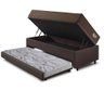 Bicama Box Baú com Courino Linho Marrom 120x203 com Colchão Relax Adorabile Molas Ensacadas - 4
