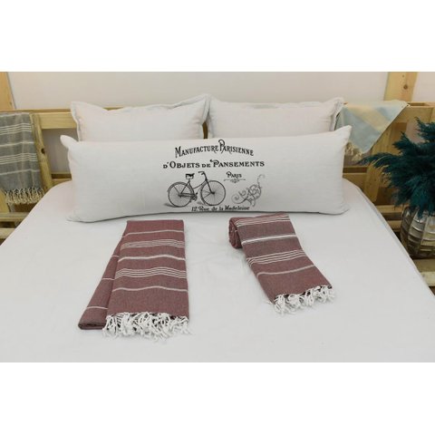 Travesseiro De Corpo Body Pillow Natural 40x130cm Vintage French - Somente capa