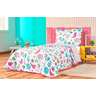Kit Colcha cama box solteiro infantil cobre leito dupla face cores matelado desenhos - 4