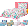 Kit Colcha cama box solteiro infantil cobre leito dupla face cores matelado desenhos - 6