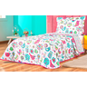 Kit Colcha cama box solteiro infantil cobre leito dupla face cores matelado desenhos - 1