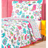 Kit Colcha cama box solteiro infantil cobre leito dupla face cores matelado desenhos - 2