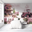 Ver imagem 3 de Papel de Parede Painel Velho Oeste Rosa