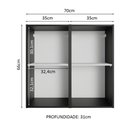 Ver imagem 3 de Armário Aéreo 70 cm 2 Portas Preto Reims Madesa