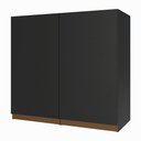 Ver imagem 1 de Armário Aéreo 70 cm 2 Portas Preto Reims Madesa