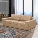 Ver imagem 1 de Sofá Decorativo Agatha 2 Lugares Sala de Estar 150cm Pés em Madeira Couro Nude G88 - Gran Belo