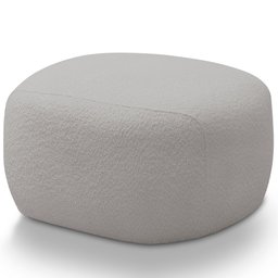 Puff Decorativo Orgânico para Sala de Estar Living Barolo L06 Bouclê Cinza - Lyam Decor - 1