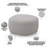 Puff Decorativo Orgânico para Sala de Estar Living Barolo L06 Bouclê Cinza - Lyam Decor - 3