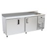 Balcão Refrigerados Venâncio 200cm Exterior Inox Interior Aluzinco Borda Espelhada com Cuba 127v - 1