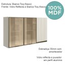 Ver imagem 4 de Armario Aereo 3p Vid Mdf 120cm Kali 1219764 Bianco Toq Bianco Toq Nicioli