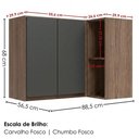 Ver imagem 3 de Armario Aereo de Canto 2 Portas 2 Nichos MDF 89x68 cm Kali 193641 Carvalho Toq Chumbo Nicioli