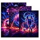 Ver imagem 3 de Kit 3 Quadro Decorativo Futebol Jogador Bola Neon Quarto Qualidade Premium Moderno 28x20cm