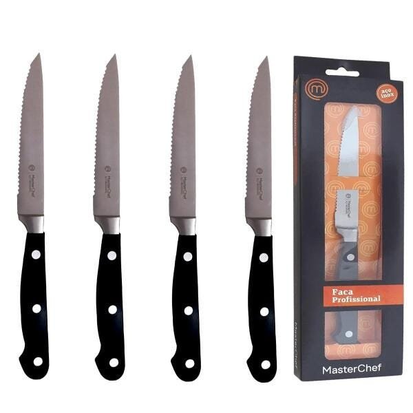 Kit 4 Facas Chef Churrasco Masterchef Profissional Line | MadeiraMadeira