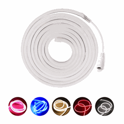 Mangueira 5m Fita Led Neon Corte Flexível 12v + Fonte 5A Branco Quente - 4