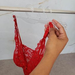 Conjunto 25 Cabides de Lojas para Lingerie Cristal com Encaixe para Alças Expositores - 3