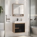 Ver imagem 1 de Conjunto para Banheiro Clarice 60 Cm com Lavatório e Espelheira - Fabribam Gabinetes