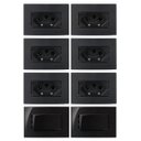 Ver imagem 1 de 6 Tomada 3 Pinos 10a + 2 Interruptor Móvel Embutir Preto