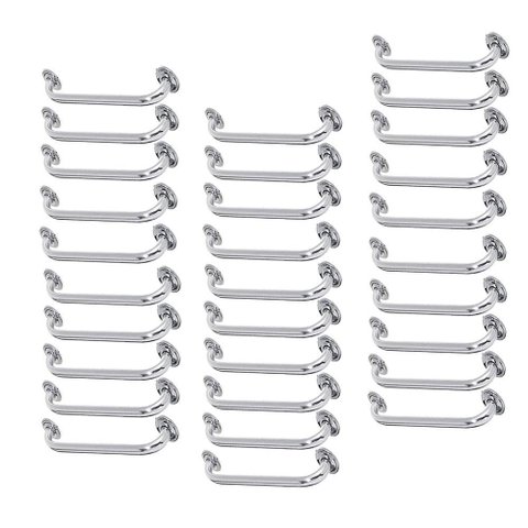 Alça de Apoio Inox Barra 50cm Kit 30 Unidades Idoso Cadeirante Suporte Corrimao Banheiro
