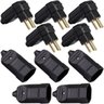 5 Plug Macho 3 Pinos 90 Graus 20a + 5 Tomada Femea 3 Pinos 20a Preto - 1
