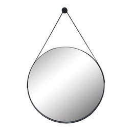 Espelho Redondo Decorativo Escandinavo Adnet 60cm + Suporte:Preto - 2