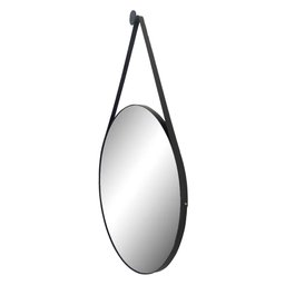 Espelho Redondo Decorativo Escandinavo Adnet 60cm + Suporte:Preto - 3