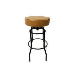 Banqueta Bar Altura 65cm Giratória Cor Preta Assento Cor Caramelo Grosso Poltronas do Sul 517 - 1
