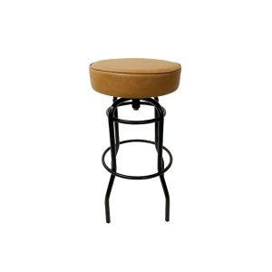 Banqueta Bar Altura 65cm Giratória Cor Preta Assento Cor Caramelo Grosso Poltronas do Sul 517