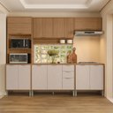 Ver imagem 6 de Cozinha Compacta Modulada 5 Peças 270cm 11 Portas e 2 Gavetas Colors Marrom Freijó/Nazca