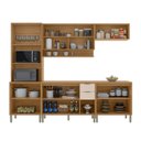 Ver imagem 4 de Cozinha Compacta Modulada 5 Peças 270cm 11 Portas e 2 Gavetas Colors Marrom Freijó/Nazca