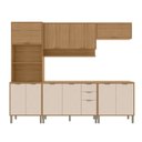 Ver imagem 2 de Cozinha Compacta Modulada 5 Peças 270cm 11 Portas e 2 Gavetas Colors Marrom Freijó/Nazca