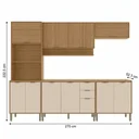 Ver imagem 3 de Cozinha Compacta Modulada 5 Peças 270cm 11 Portas e 2 Gavetas Colors Marrom Freijó/Nazca
