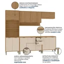 Ver imagem 5 de Cozinha Compacta Modulada 5 Peças 270cm 11 Portas e 2 Gavetas Colors Marrom Freijó/Nazca