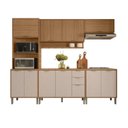 Ver imagem 7 de Cozinha Compacta Modulada 5 Peças 270cm 11 Portas e 2 Gavetas Colors Marrom Freijó/Nazca