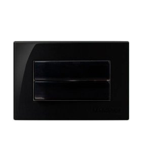 Interruptor Duplo Embutir para Móvel Madeira 10a Preto Completo