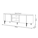 Ver imagem 4 de Bancada Decorativa Tv 65" Deep 2 Portas Prateleira Vidro Offwhite G18 - Gran Belo