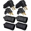 Ver imagem 1 de 2 Plug Macho 3 Pinos 10a 90 Graus + 2 Plug Macho 3 Pinos 20a 90 Graus + 2 Tomada Femea 3 Pinos 20a +