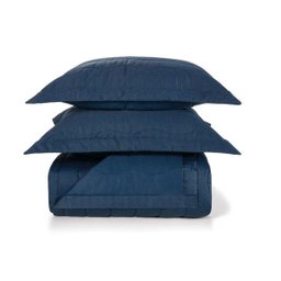 Colcha king trussardi 2 porta travesseiros 300 fios cetim marino - 2