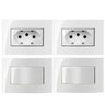 2 Tomada 3 Pinos 20a + 2 Interruptor Embutir Móvel Branco - 1