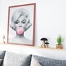 Quadro Marilyn Monroe Chiclete Rosa Tons Cinza Rose 40x60 - 1