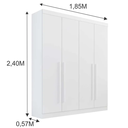 Ver imagem 3 de Guarda Roupa da Vinci 4 Pts com Espelho Branco - D Doro