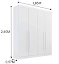Ver imagem 3 de Guarda Roupa da Vinci 4 Pts com Espelho Branco - D Doro