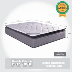 Colchão Casal Molas Ensacadas Nobre 138x88x36 Bom Pastor - 4