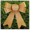 Ver imagem 1 de Kit 8 Enfeite Árvore Natal Laço Dourado 17,5cm