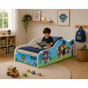 Ver imagem 2 de Mini Cama Infantil Adesivada Patrulha Canina MDF com Proteção Lateral e Colchão Ortobom