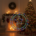Ver imagem 3 de Argola Dupla C/ Figuras Estrela 80leds Colorida - Global