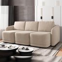 Ver imagem 2 de Sofá Cama para Sala de Estar 3 Lugares 236cm Montserrat K01 Veludo Bege - Lyam Decor